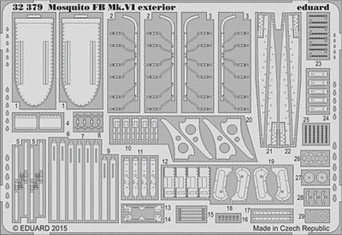 Eduard 32379 1//32 Aircraft Mosquito FB MK VI Exterior Detail Set for Tamiya for sale online