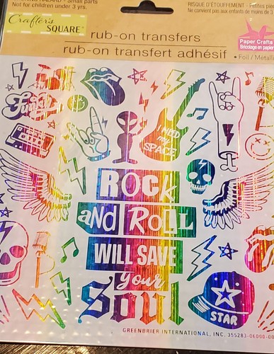 Rainbow Foil Rub-On Transfers 4 Designs 6"x6" Crafters Square Pride Girl Power - Picture 10 of 17