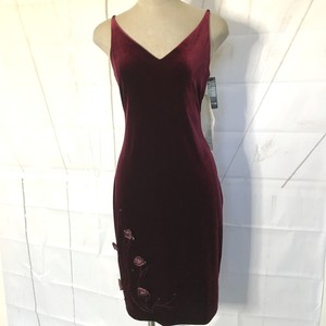 Vintage-90s-Laundry-by-Shelli-Segal-Velvet-Dress-Large-V-Neck-Spaghetti-Strap