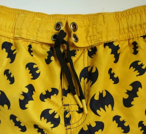 Boys Licensed Batman swim trunks bathing suit DC Black Yellow size 8 - Picture 3 of 12