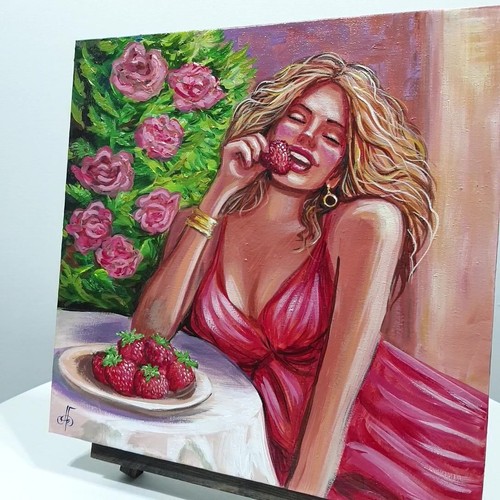 Ukraine Artist Original Woman Acrylic Painting Canvas Signed Wall Art Decor Gift - Picture 9 of 24