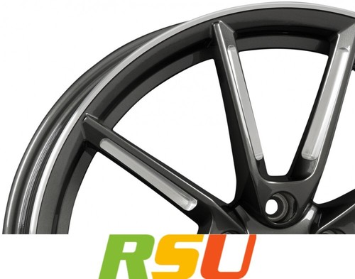 Borbet LX graphite spoke rim polished 8x19" ET50 LK5 112 ML 57.1 Alufelgen 19... - Bild 2 von 3