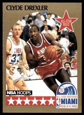 Clyde Drexler 1990-91 Hoops #16 Trail Blazers NBA READ FREE SHIP AutographDen