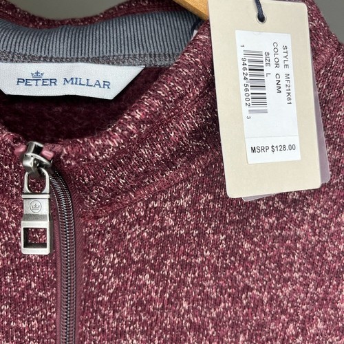 Chaleco polar Peter Millar Crown nuevo con etiquetas Pepsi “Stronger Together” Borgoña L cremallera - Imagen 3 de 6
