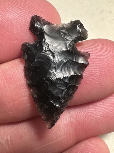 authentic indian artifacts pre 1600 Perfect Side Notch Gem Point Obsidian - Picture 7 of 14