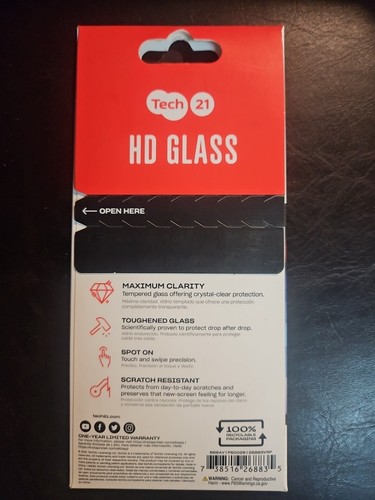 TECH21 TEMPERED GLASS SCREEN PROTECTOR FOR MOTO G PURE - Picture 2 of 2