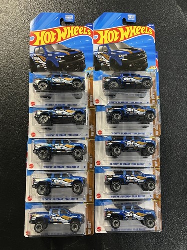 Hot wheels 2019 Chevy Silverado trail boss LOT OF 10 H case 🔥 same day ship 📦