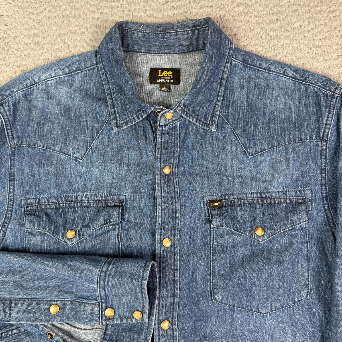 Lee Denim Western Casual Button-Down Shirts for Men for sale | eBay