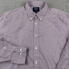 Charles Tyrwhitt Shirt Mens Large Oxford Gingham Check Slim Fit Non Iron Casual
