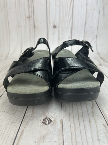 Dansko Sela Sandals Clogs Shoes Adjustable Black Patent Leather Womens Size 7.5 - Picture 5 of 11