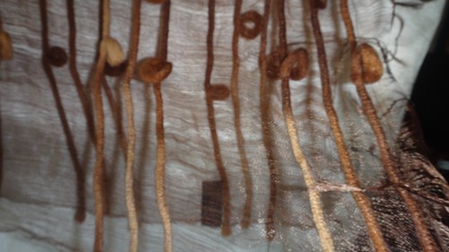 Quintessentia Brown Mix Lightweight Sheer Silk Blend Fringe Scarf 70" x 26"🌺 - Picture 11 of 13