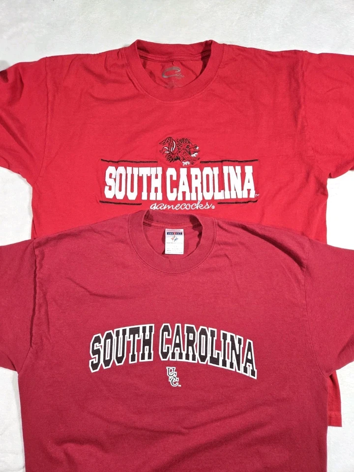 Lot Of 2 South Carolina Gamecocks Short Sleeve T Shirt Mens Large Burgundy  - Image 2 of 4