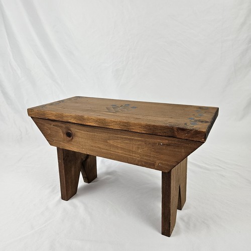 Vintage Milking Stepstool Footstool Stool Plant Stand Primitive Wooden Cricket - Picture 2 of 10