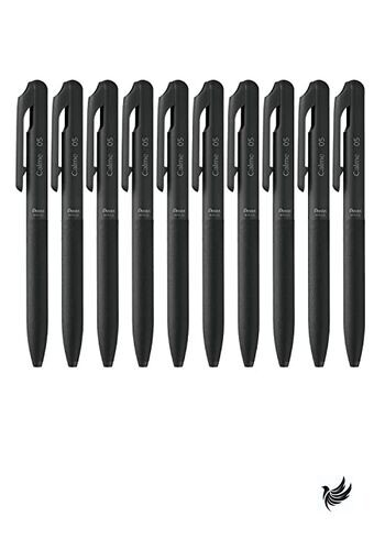 Pentel Kugelschreiber auf Ölbasis Calme 0,5 mm schwarze schwarze Tinte 10 Stück - Bild 1 von 3