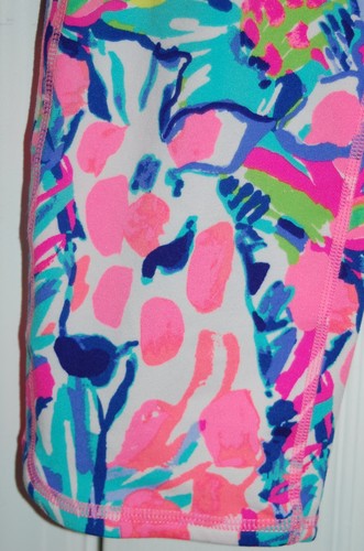 LILLY PULITZER WEEKENDER LEGGINGS HIGH RISE GUMBO LIMBO CROP CAPRI PANT LARGE L - Picture 2 of 5