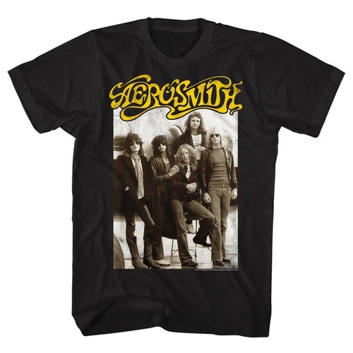 Aerosmith - Plane - American Classics - Solid Black Adult Short Sleeve T-Shirt - Bild 1 von 3