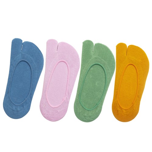 4 Pairs Candy Color Toe Socks Man Girls Breathable Ankle Toeless - Picture 11 of 12