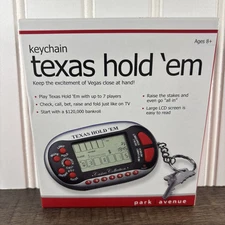 Texas Hold-Em Key Chain Game Park Ave - NEW IN BOX W/LG LCD Screen