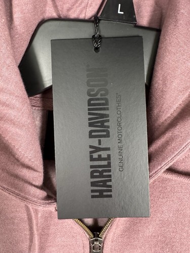 Harley Davidson Zip Up Mauve Pink Hoodie Lg - Picture 3 of 6