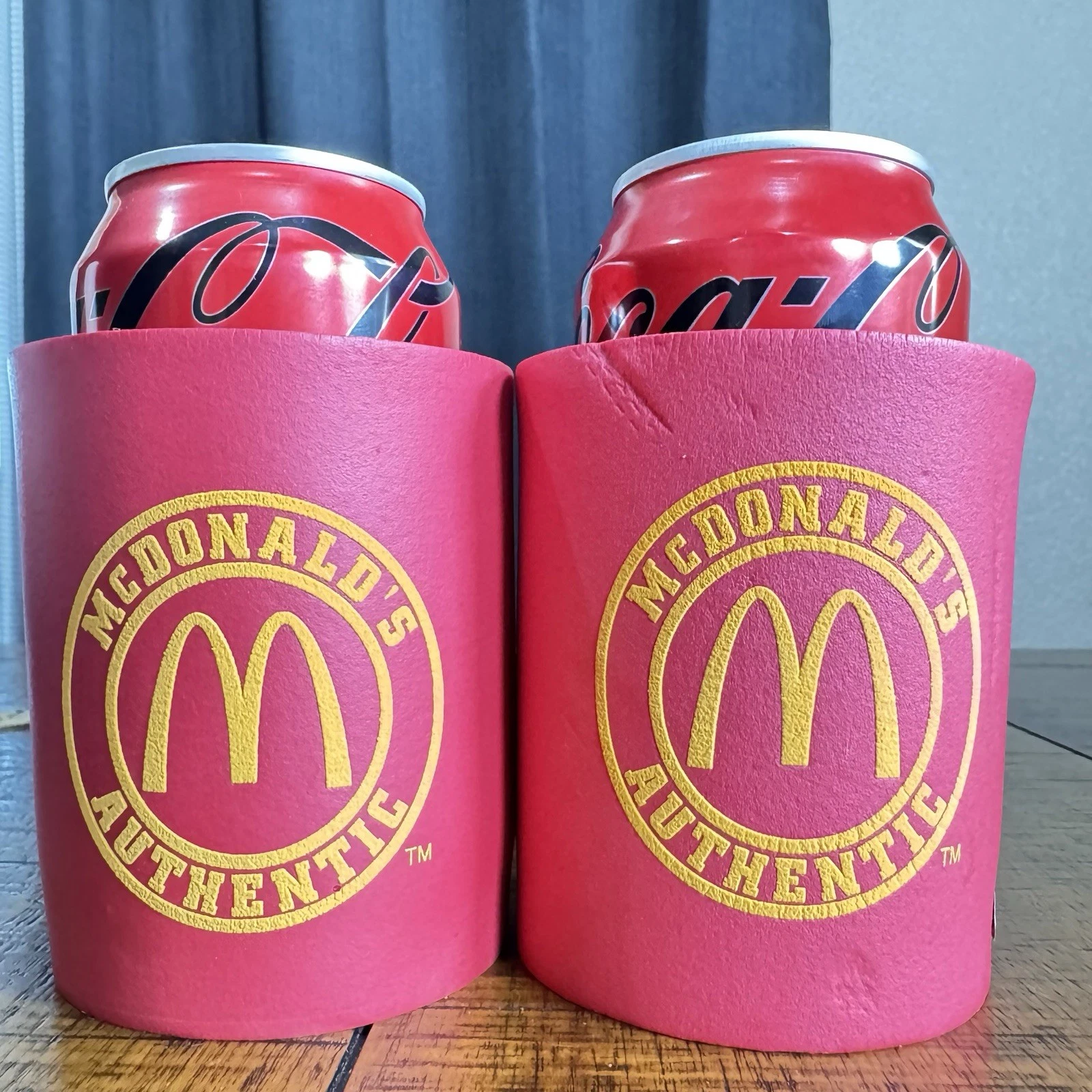 Vintage Pair Of McDonald's Foam Can Cooler Koozie Soda Beer Holder Koozie