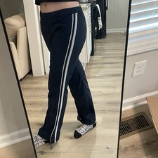 Vintage Nike Women's Navy White Striped Track Pants Size M