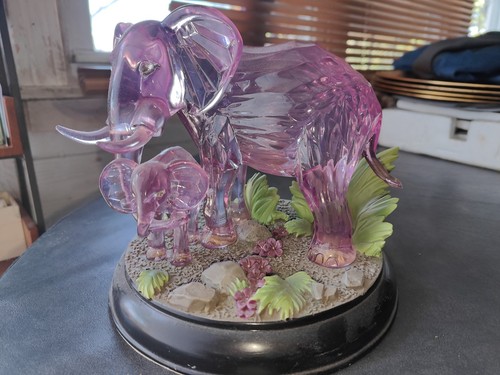 Blake Jensen Lighted Mother And Baby Elephant Figurine With Swarovski Crystals - Picture 5 of 19