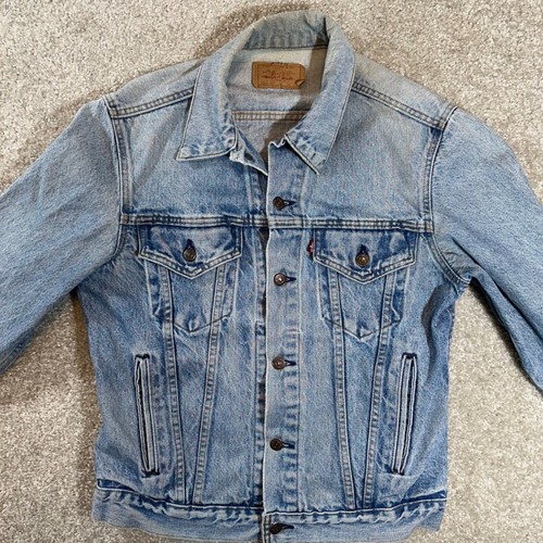 Vintage 90s Levi's Denim Trucker Jacket Blue Stone Wash Made in USA - Picture 7 of 9
