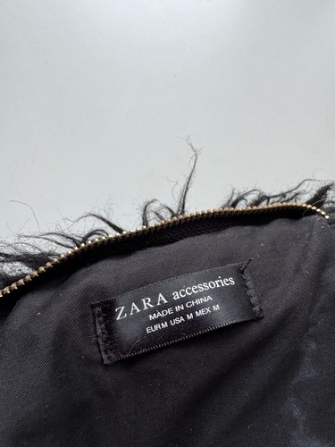 Bolso Cartera de Noche Convertible ZARA Negro Imitación Piel de Mongol - Imagen 12 de 16