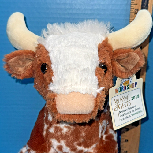 Costruisci un orso marrone bianco corno lungo mucca toro steer 12" peluche via delle luci 2018 - Foto 2 di 8