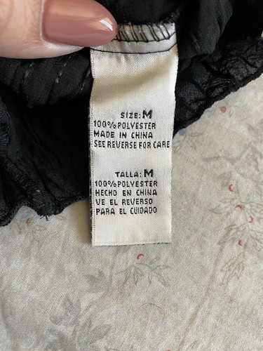 VTG 90s Y2K Kaelyn Max Black Silver Sequined Ruffle Blouse M Dark Romantic Fairy - Picture 6 of 11