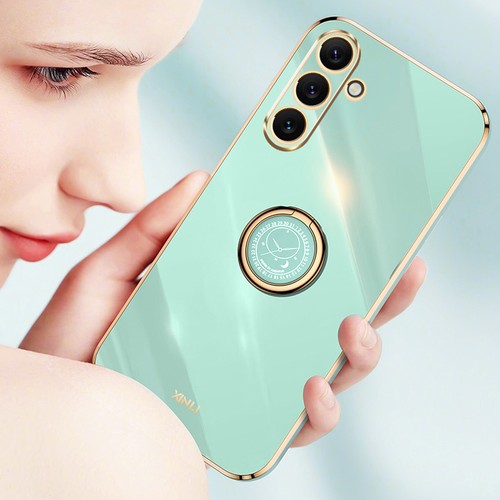 For Samsung A17 A25 A16 A34 A56 A05s Slim Plating Silicone Ring Stand Case Cover - Picture 4 of 32