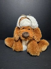 Hugfun Int'l Inc. 2009  Floppy Soft Plush Brown Dog Ear Flap Scarf Hat 12"
