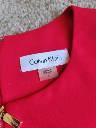 Calvin Klein rotes ärmelloses Kleid Größe 6 - Bild 8 von 10