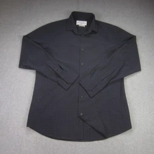 Mizzen + Main Shirt Mens XL Blue Plaid Leeward Collection Trim Fit Stretch USA