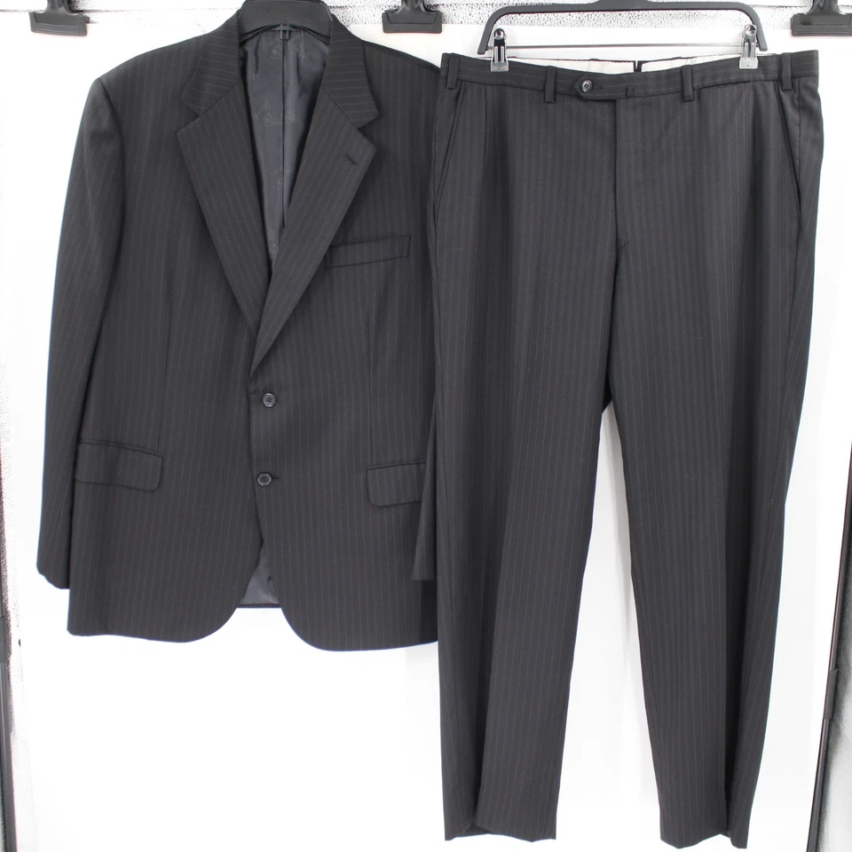 Brioni Suit Mens 44R 38x30 Senato Striped Wool Two Piece Brown Made in Italy - Image 2 of 4