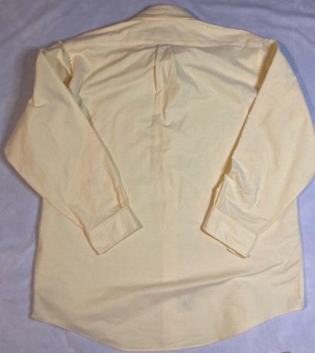 Camisa Brooks Brothers 1818 Madison Amarilla Sin Hierro L/S Botón 17-4/5 - Imagen 8 de 8
