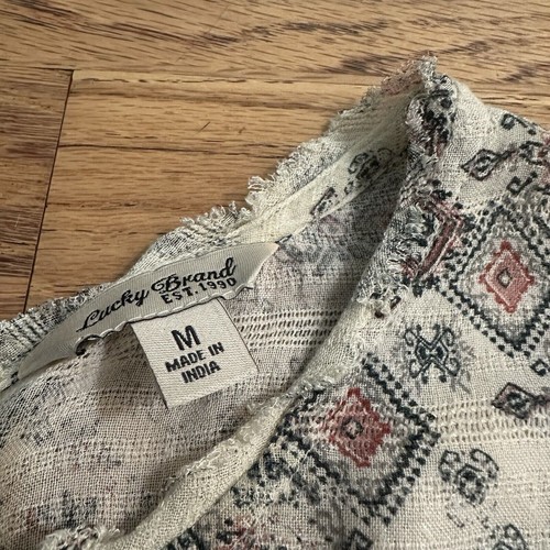 Blusa para mujer Lucky Brand, estampado boho, ligera, 100 % viscosa, mediana - Imagen 11 de 14