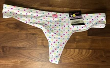 Vtg NoBo No Boundaries Panties Thong Polka Dot Sz XL NWT Whale Tail Thick