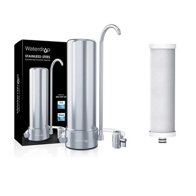 Waterdrop Auftischfilter 5-Stufiger Edelstahl Trinkwasser Filtersystem(2 filter)