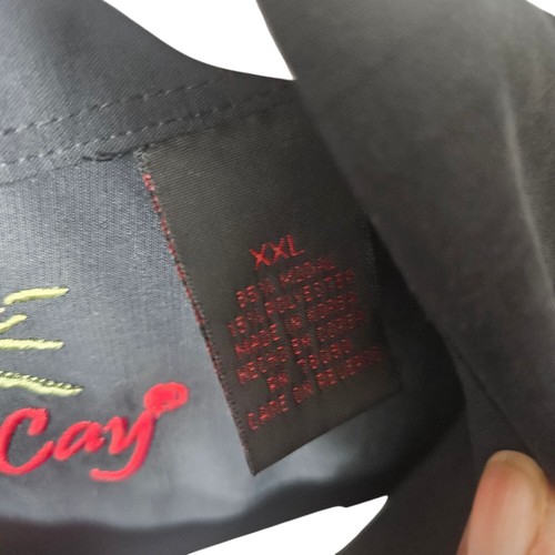 Bamboo Cay schwarzes geknöpftes Herrenhemd mit Stickerei 19. Loch Golf Motiv Desi - Bild 8 von 8