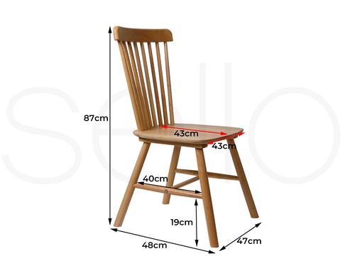 Levede 4x Dining Chairs Kitchen Windor Chair Natural Wood Cafe Lounge Seat Oak - Picture 7 of 10