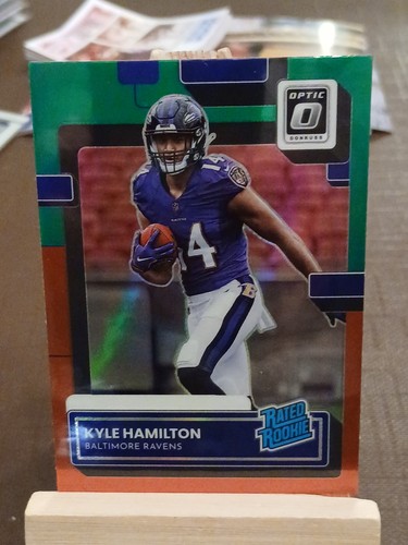 Kyle Hamilton 2022 Optic Preview Red/Green Rated Rookie & Green Wave Prizm SP RC - Picture 2 of 8