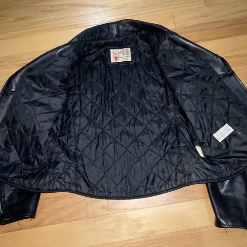 Chaqueta de motociclista de cuero negra vintage Sears Leather Shop para mujer 16 - Imagen 7 de 8