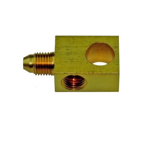 3AN Male 7/16-24 Inv Flare Brake Hose Brass Block Tee Stainless Braided Hose