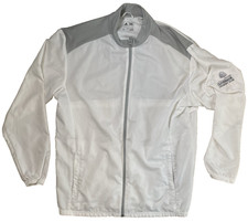 Adidas Golf L Large Club Wind Jacket White Full Zip Vented Windbreaker Men