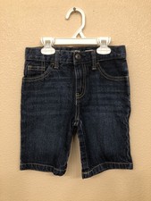 OshKosh B'Gosh Dark Wash Denim Shorts 100 Cotton Whiskering Boy s 6 Regular