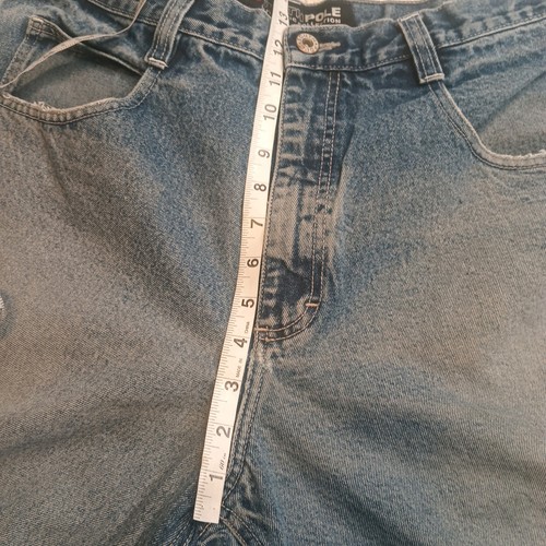 Southpole Jean Shorts Mens 34 Baggy Denim Y2K Jorts Blue Streetwear Distressed - Picture 9 of 13