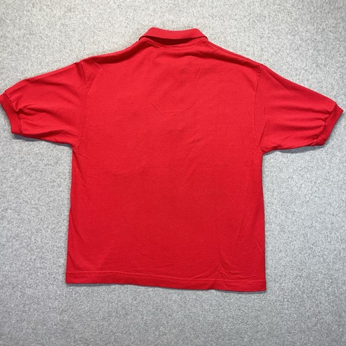 Vintage 90s Nebraska Huskers Polo Shirt Adult Medium Red Single Stitch USA Made - Picture 7 of 11