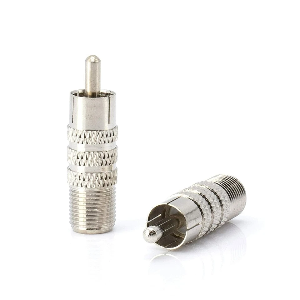 RF Coaxial Adapter, Converter - F-Type Female to RCA Male Connector - 100 Pack - Image 2 of 4