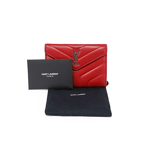 Porte-cartes enveloppe loulou matelassée ventes exceptionnelles Saint Laurent Y rouge 504668 75823248